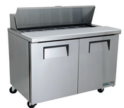48" Refrigerated Sandwich Prep Table True TSSU-48-12 NSF Cold Food Topping Station On Wheels #4282