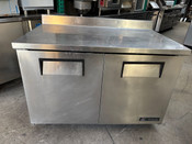2 Door Work Top 48" Refrigerator True TWT-48 NSF Cooler On Wheels Stainless Steel #4294 