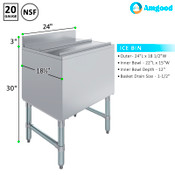 NEW 18x24 Jockey Box With 7 Circuit Cold Plate Insulated Ice Bin Under Bar #4344