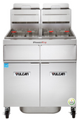 NEW Double 50 LB Vulcan 2TR45AF Gas Fryer With Filter System Floor Model Twin On Wheels PowerFry #4365