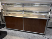 6 Pan Iced Cold Display 91" Service Counter Buffet 2 Tier Shelves Glass Guards Atlas BLC-6 Mobile #4474