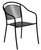 Commercial Patio Arm Chair Black Steel Lightweight & Heavy Duty CO-3-BK-GG #4462