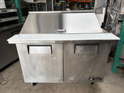 48" Mega Top Refrigerated Sandwich Prep Table NSF Coller True TSSU-48-18M-B On Wheels #4568