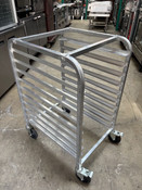 10 Tier 1/2 Height Rolling Full Sheet Size Speed Rack Tray Cart Winco ALRK-10BK #4642