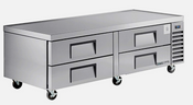 72" Refrigerated Chefs Base True TRCB-72 NSF 6' Equipment Stand Cooler 4 Drawer On Wheels #4716 