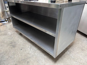 60" Stainless Steel Rolling Open Cabinet 2 Shelf NSF Randell Work Top Prep Table #4718