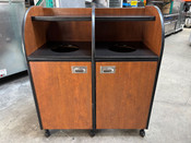 2 Door Double Trash Can 41" Waste Cabinet Heavy Duty Steel Frame On Wheels #4719