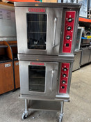 Blodgett CTBR-1 Electric Convection Ovens Double Stack On Stainless Steel Rolling Stand #4724  
