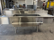 77" Jockey Box With Cold Plate All Stainless Steel Under Bar Ice Bin With Dual Drainboards #4847 