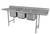 3 Compartment Sink 20x28 Basin Advance Tabco NSF 16 Ga Stainless Steel 102" Dish Wash #4892