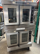Full Size Gas Convection Double Stack Ovens BKI COM-3 2 Speed On Wheels Deep Depth #4901