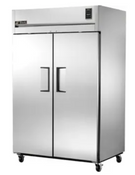 2 Door Refrigerator True TG2R-2S Solid Stainless Steel NSF Cooler On Wheels Reach In #4906
