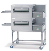 Lincoln Impinger II Express 1116 Double Stack Fast Bake Pizza Conveyor Belt Oven Nat Gas 2023 On Mobile Stand #4882