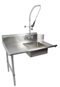 48" Left Side Dirty Dish Wash Table Side Load With Pre-Rinse Faucet #4961