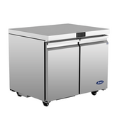 NEW 2 Door 36" Under Counter Refrigerator Stainless Steel NSF Cooler Atosa AUR36SD #5079 