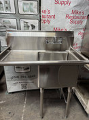 18x18 Food Prep 1 Compartment Sink With Left Side Drainboard GSW SEE18181L #5104