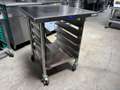 All Stainless Steel Slicer Table SECO 3424 NSF 5 Full Size Tray Slide Storage Rack On Wheels #5119