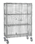24x48 Metro Chrome Security Cage Lockable Rolling Mobile Unit Storage Cart #5158