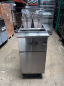 40LB Gas Deep Fryer Mainstreet 541FF40N 90K BTU On Wheels NEW Baskets #5161