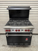 6 Burner Gas Range Wolf Challenger CHR-6-29 With Standard 30K BTU Oven On Wheels #5163