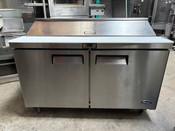 60" Refrigerated Sandwich Food Prep Table Atosa MSF8303 NSF 2 Door 115V On Wheels #5242