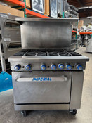 36" Gas Range 6 Burner Imperial IR-6 With Full Size Oven On Wheels #5267