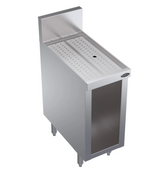 NEW Krowne KR24-S12 Under Bar Glass Storage Unit Stainless Steel Open Cabinet Base 6-1/2" Back Splash #5322