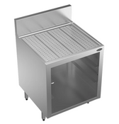 NEW 24 x 24 Krowne KR24-GSB1 Under Bar Glass Storage Unit Stainless Steel Open Cabinet Base 6-1/2" Back Splash #5324