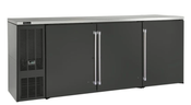 NEW 4 Door Perlick BBS84 84" Black Counter Height Solid Door Back Bar Refrigerator Cooler #5343