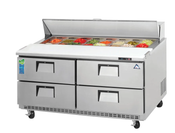 4 Drawer 60" Refrigerated Sandwich Food Prep Table Everest EPBNWR2-D4 NSF On Wheels #5425
