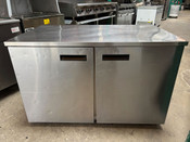 2 Door Under Counter 48" Refrigerator Delfield UV4048HC NSF Cooler On Wheels #5451