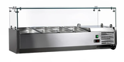 NEW 47" Refrigerated Pizza Sandwich Topping Rail & Glass Sneeze Guard Omcan 46679 RS-CN-0004-P Cooler #5491