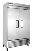 NEW 2 Door Freezer True T-43F-HC Upright Reach In All Stainless Steel Solid On Wheels #5520