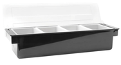 NEW 4 Compartment Tablecraft 103 Bar Garnish Topping Tray Flat Hinged Lid #5610