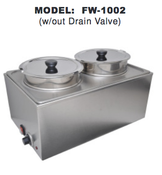 NEW Food Warmer Double 8 Qt Round Insert  12x20 Counter Top Uniworld FW-1002 110V Electric #4595