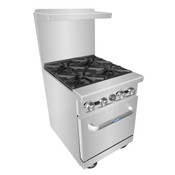 NEW 4 Open Burner 24" Range & Std Gas Oven Atosa AGR-4B #6035