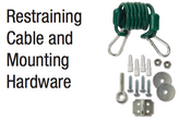 NEW 24" Restraining Cable & Mounting Hardware Krowne R24 #6113-OB