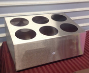 NEW 6 Hole Stainless Steel Flatware Condiment Silverware Utensil Holder #2047