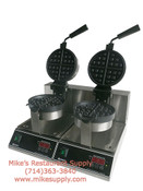 NEW 7" Double Belgian Waffle Maker Machine Adcraft BWM-7/R-2 Round Counter Top #6300-OB