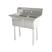 NEW 2 Compartment Sink 18x18 Well 43" Stainless Steel  NSF #6994