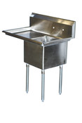 NEW 18x18 Sink 1 Compartment Food Prep w/Left Drainboard NSF Stainless Steel #7000