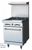 NEW 24" LP Propane Range 4 Open Flame Burner & Full Oven Base Stratus SR-4LP On Wheels #7264