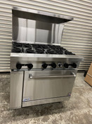 NEW 36" Gas Range 6 Open Flame Burner & Full Oven Base Stratus SR-6 On Wheels #7227