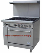 NEW 36" LP Propane Range 6 Open Flame Burner & Full Oven Base 191K BTU Stratus SR-6-LP On Wheels #7267