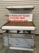 NEW 36" Gas Range Griddle Flat Top Grill W/ Full Oven Stratus SR-G36 On Wheels #7230