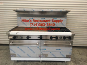 NEW 60" Gas Range 6 Open Flame Burner & 24" Griddle W/ Double Full Ovens Stratus SR-6G24 On Wheels #7233