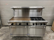 NEW 60" Gas Range Griddle Flat Top Grill W/ Full Ovens Stratus SR-G60 On Wheels #7236