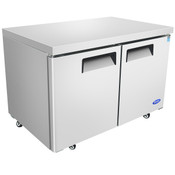 NEW  2 Door 48" Undercounter Freezer Solid Stainless Steel NSF Atosa MGF8406GR #1235