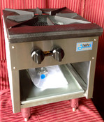 NEW 18" Stock Pot Gas Range Single 2 Burner Stove 90K BTU Stratus SSP-18-24H #1068