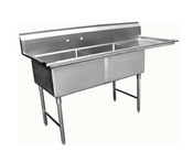 NEW 15X15 Sink 2 Compartment Stainless Steel Right Drainboard SE15152R #8881 